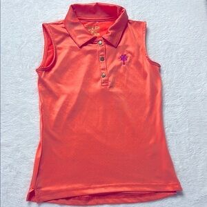 Orange Sleeveless Polo Shirt